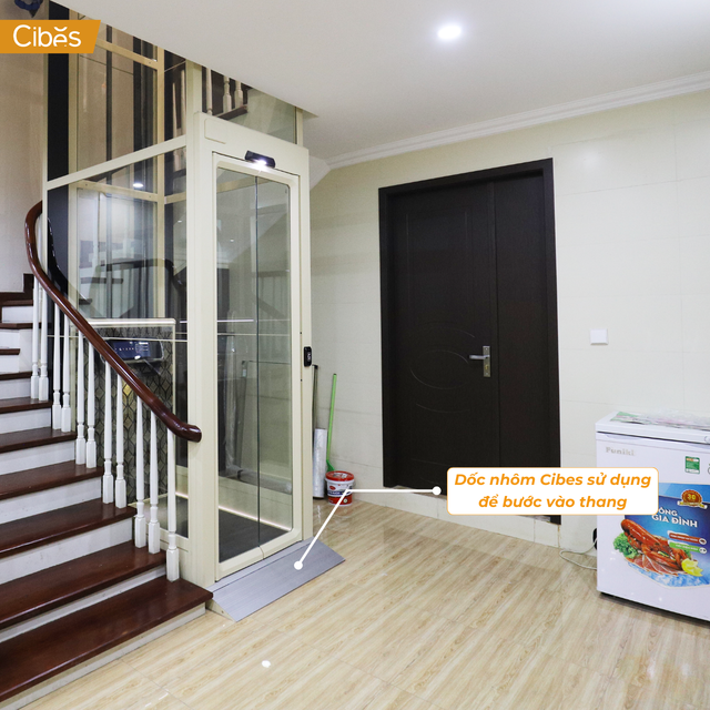 dốc nhôm của thang máy gia đình Cibes